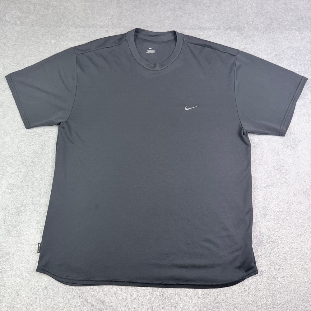 Nike Dri-FIT Mens XXL Charcoal Gray Short Sleeve Athletic Training T-Shirt USA
